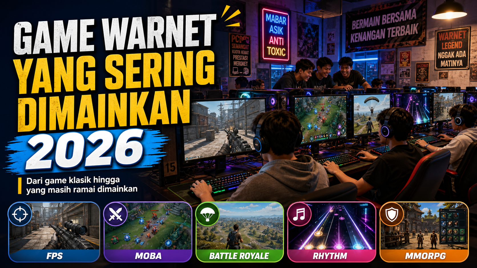 Simak daftar game warnet yang sering dimainkan 2026, dari judul klasik sampai game populer yang masih ramai di kalangan pemain.